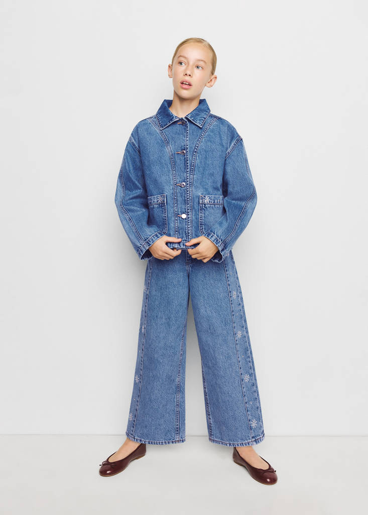 Culotte jeans with studded details