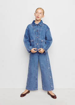 Culotte jeans with studded details — Medium Blue 2