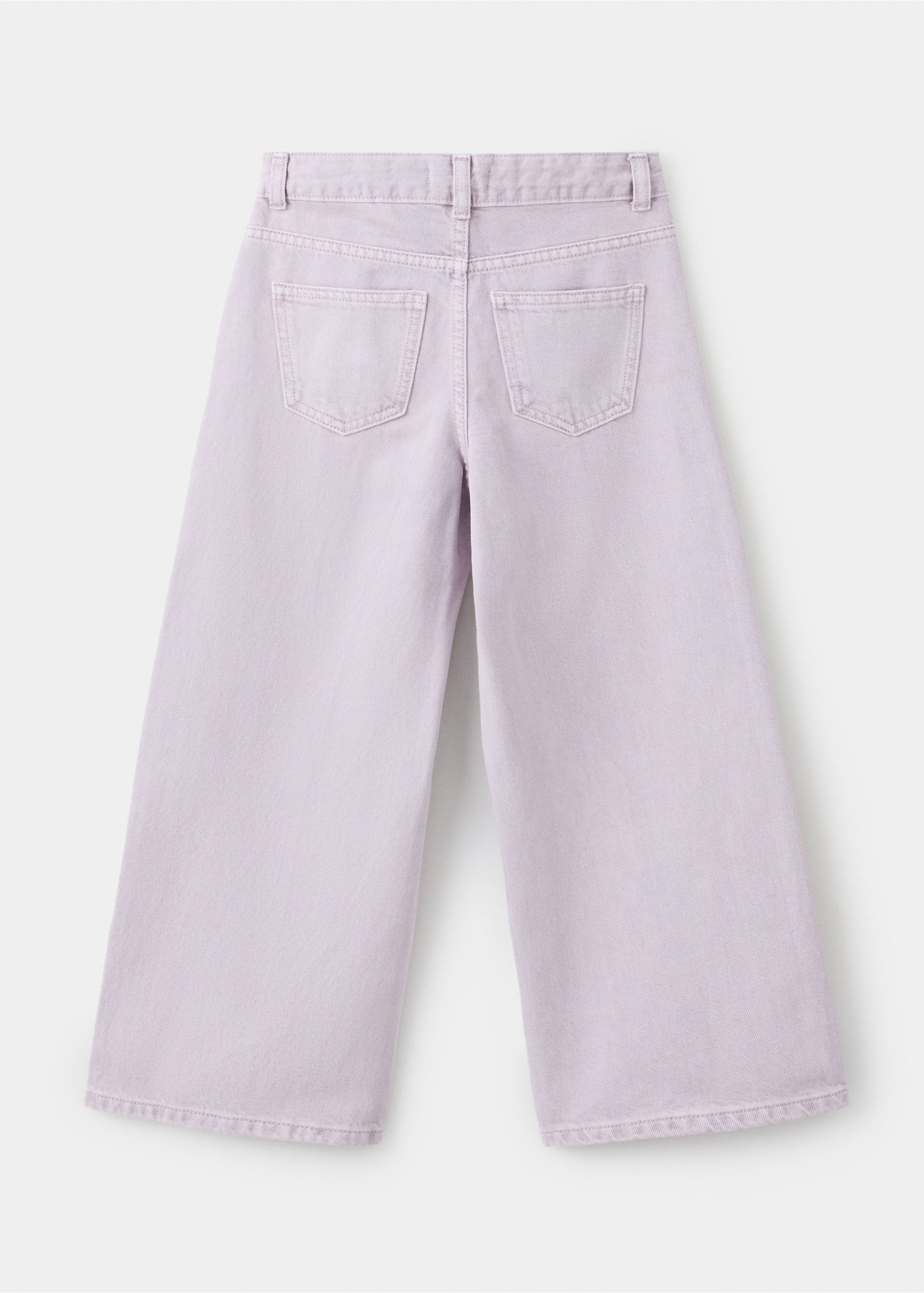 Wide leg jeans with stud details - Reverse of the article, Light/Pastel Purple. Ref: 37012912-00.