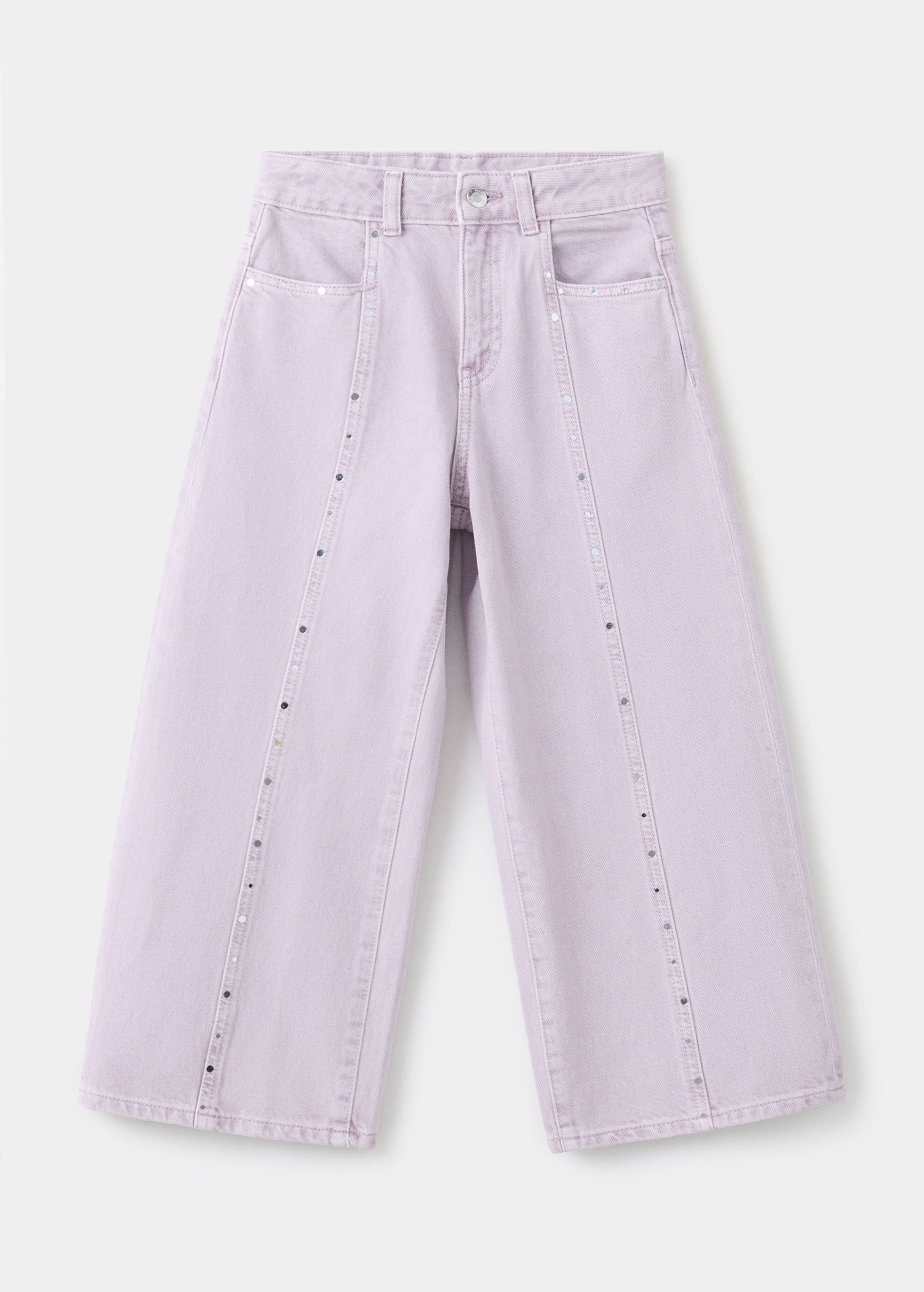 Wide leg jeans with stud details - Article without model