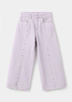 Culotte jeans with studded details — Light/Pastel Purple 1