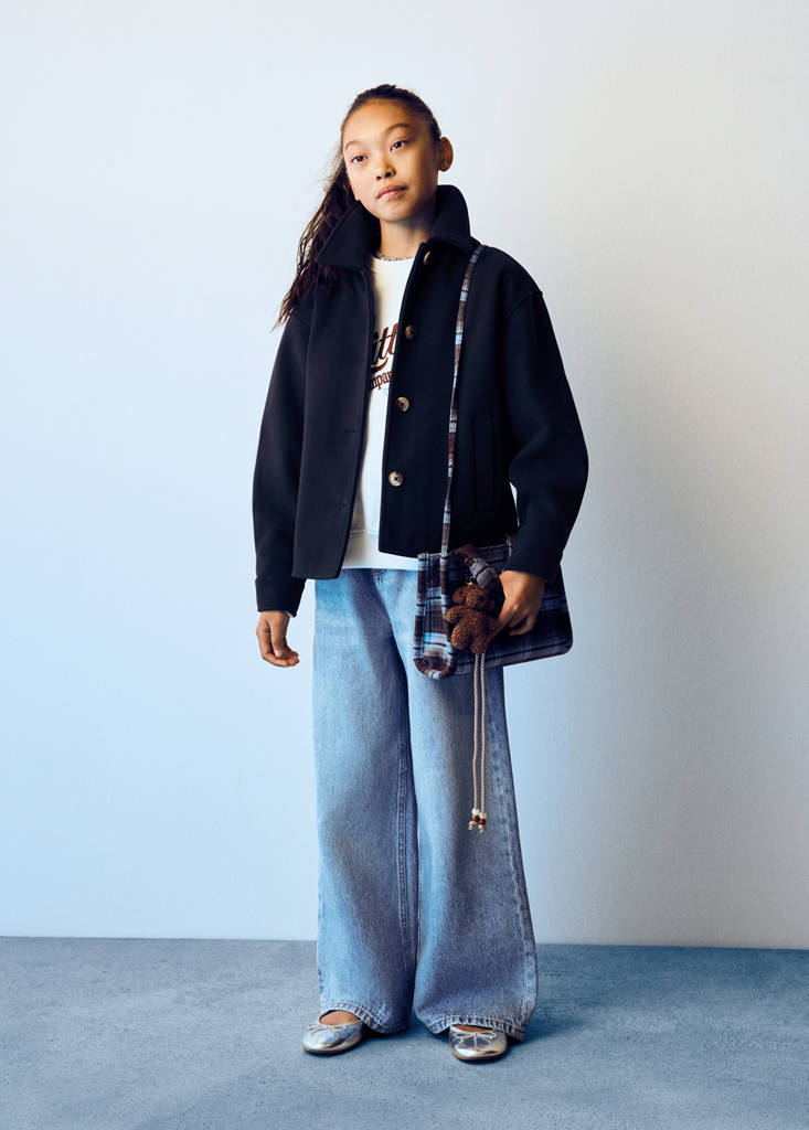 Wideleg jeans with elastic waist — Medium Blue