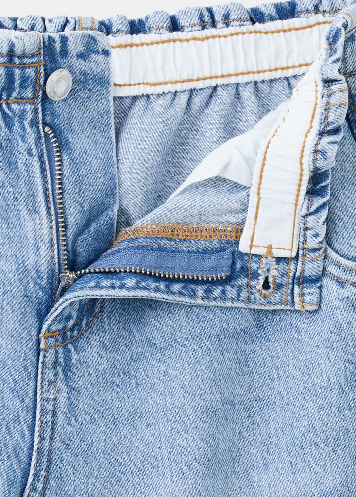 Wideleg jeans with elastic waist — Medium Blue