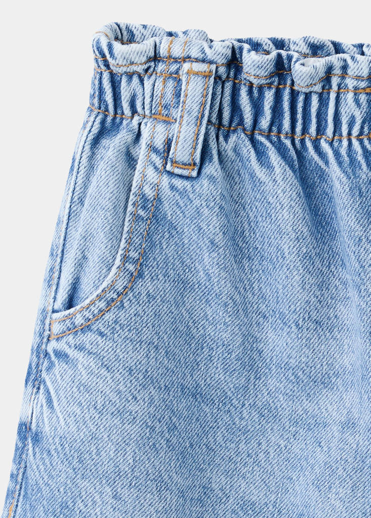 Wideleg jeans with elastic waist — Medium Blue