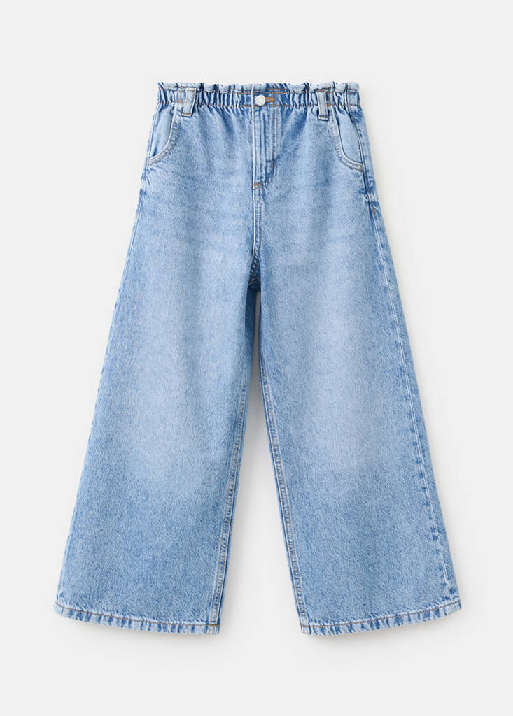 Wideleg jeans with elastic waist — Medium Blue