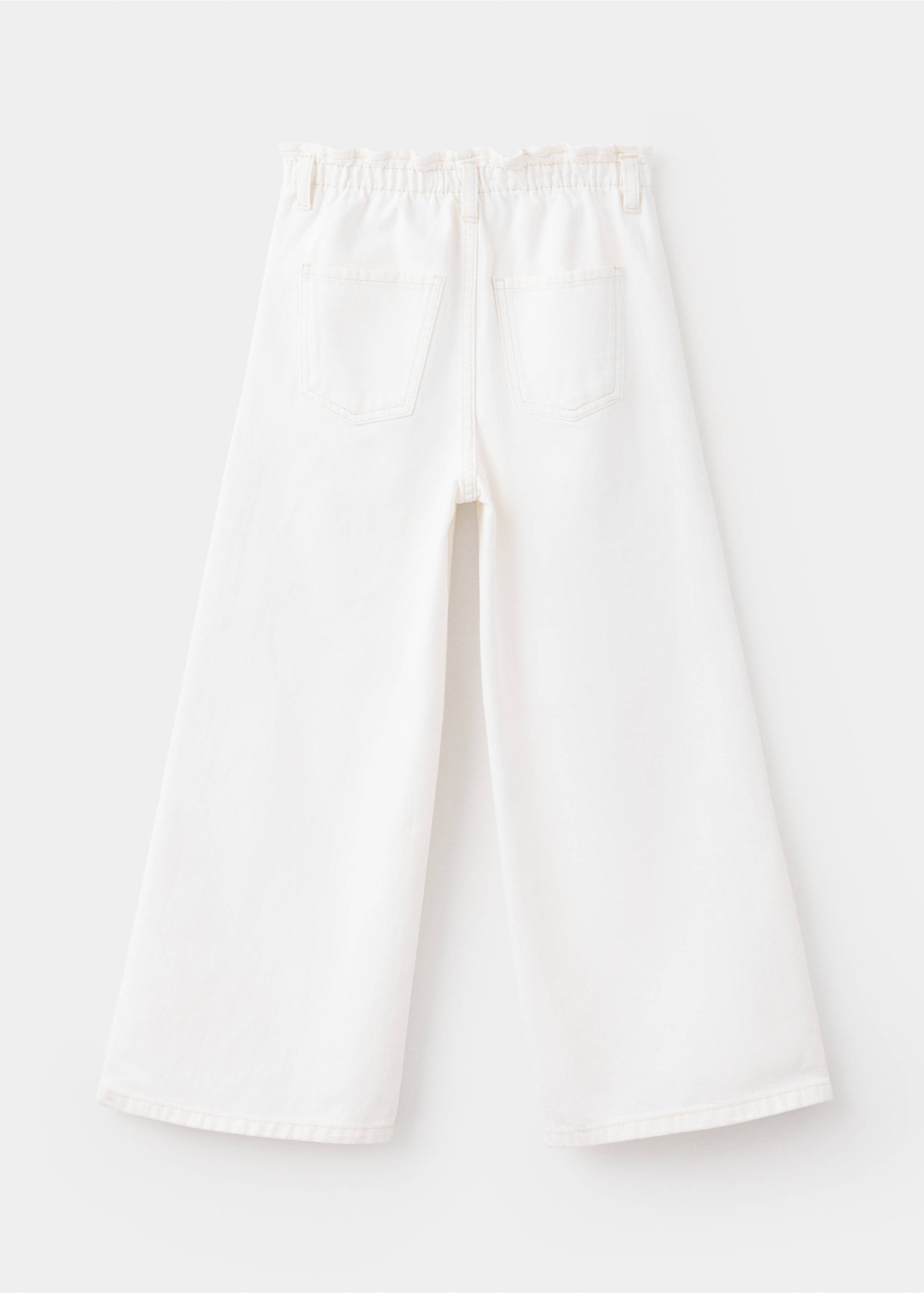 Jean wideleg taille élastique - Verso de l’article, Blanc cassé. Ref: 37012914-00.
