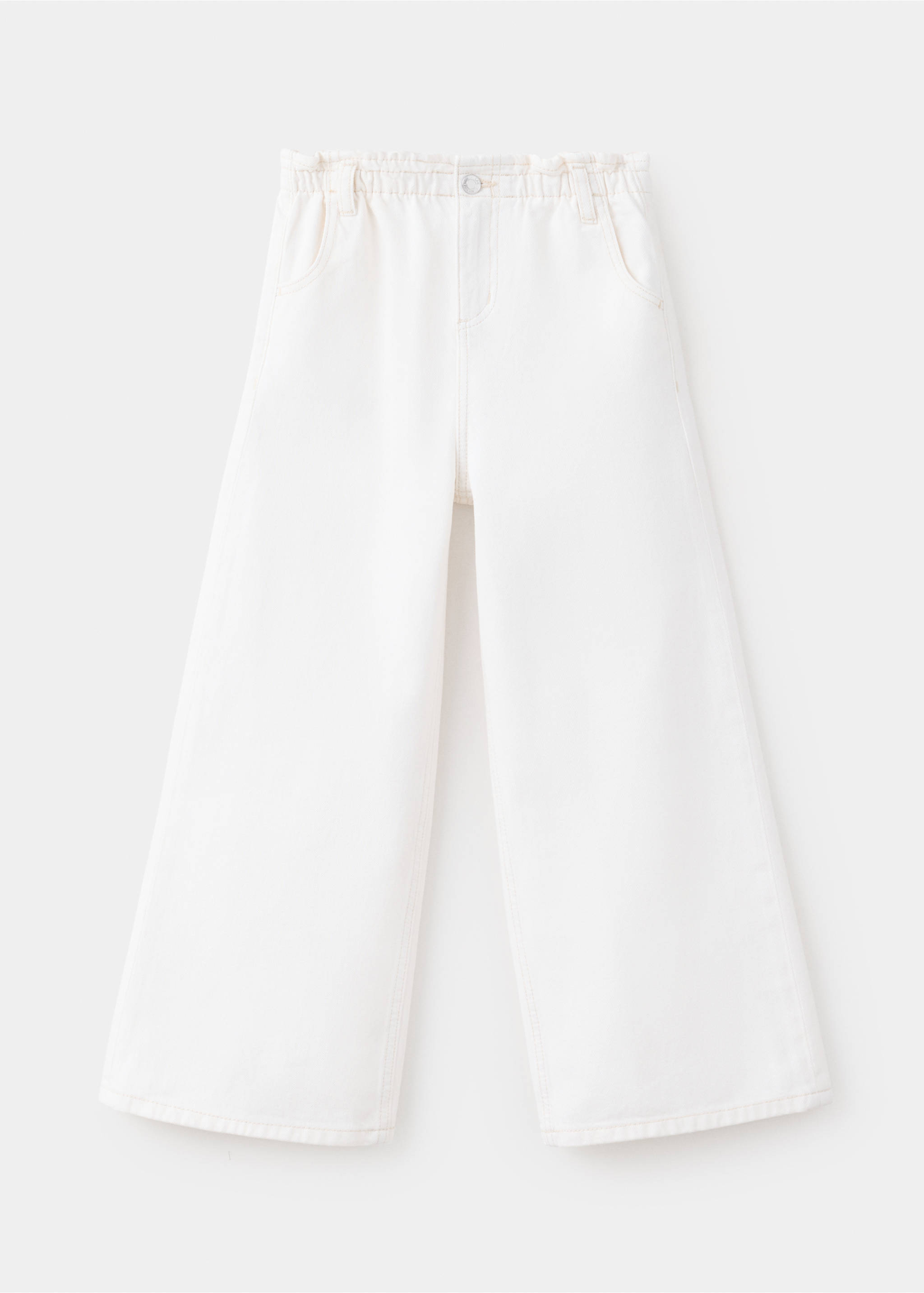 Jean wideleg taille élastique - Article sans modèle, Blanc cassé. Ref: 37012914-00.