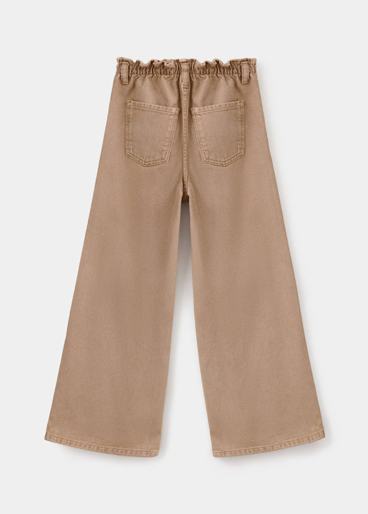 Wideleg jeans with elastic waist — Medium Brown