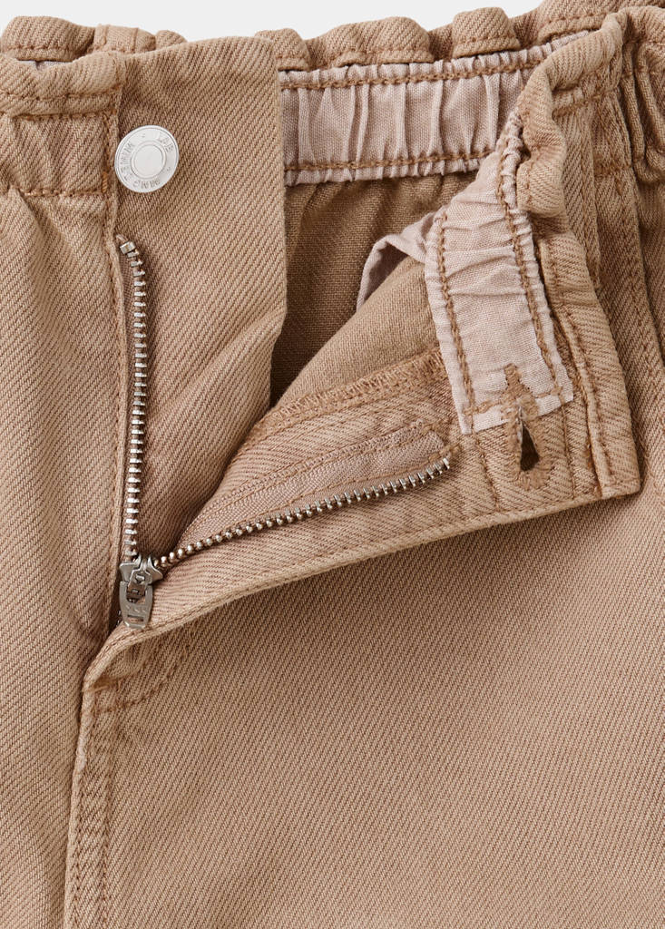 Wideleg jeans with elastic waist — Medium Brown