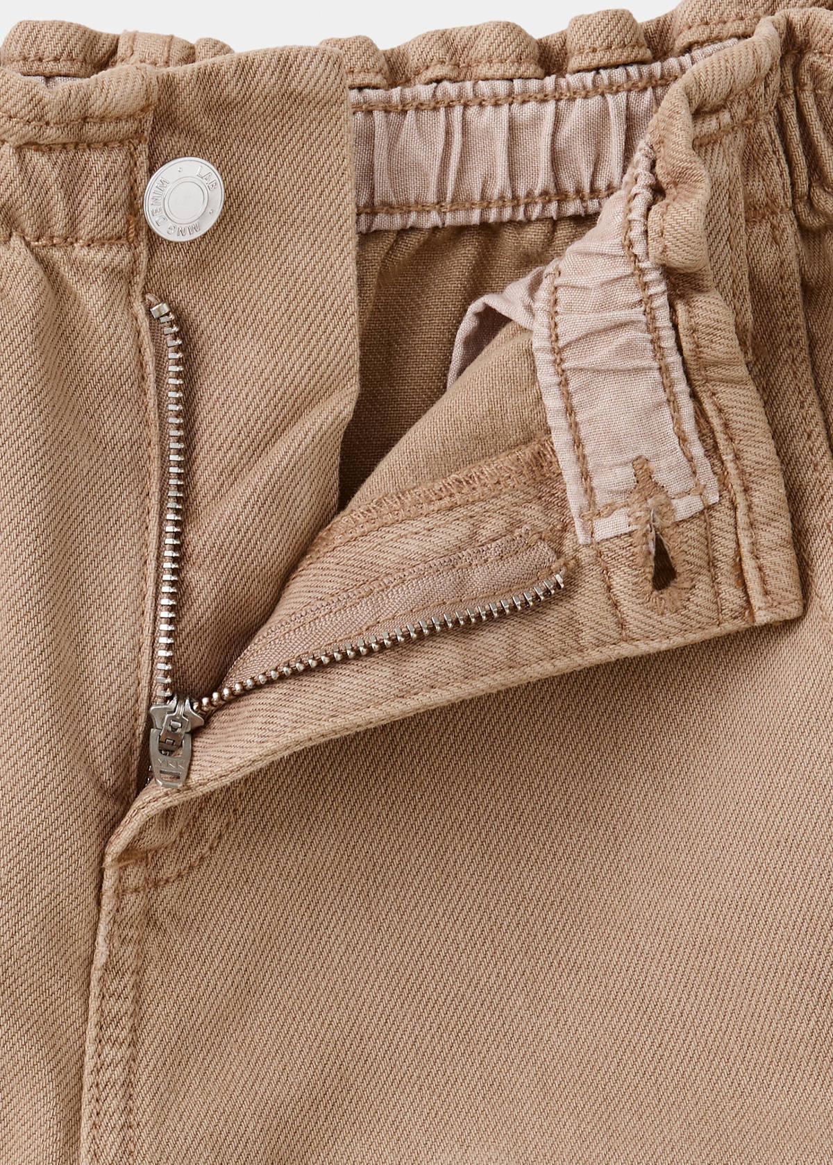 Wideleg jeans with elastic waist — Medium Brown