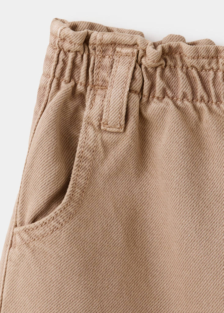 Wideleg jeans with elastic waist — Medium Brown