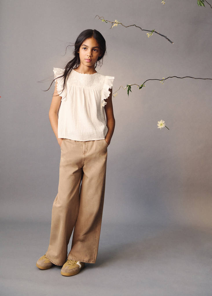 Wideleg jeans with elastic waist — Medium Brown