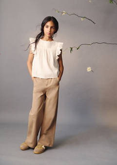 Wideleg jeans with elastic waist — Medium Brown 1