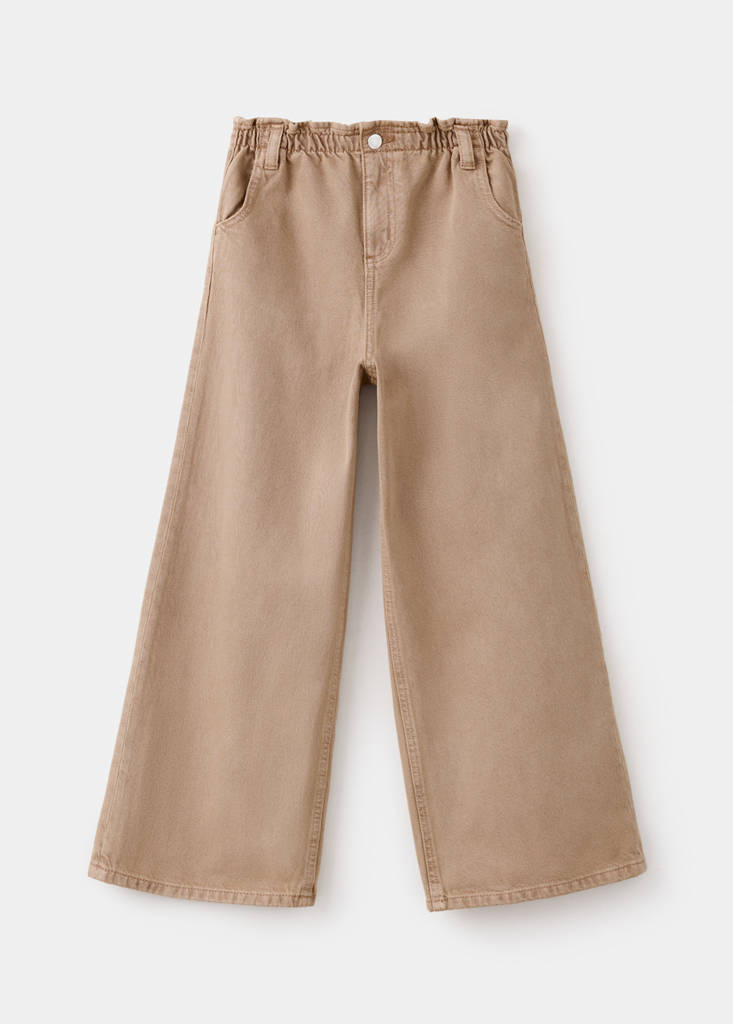 Wideleg jeans with elastic waist — Medium Brown