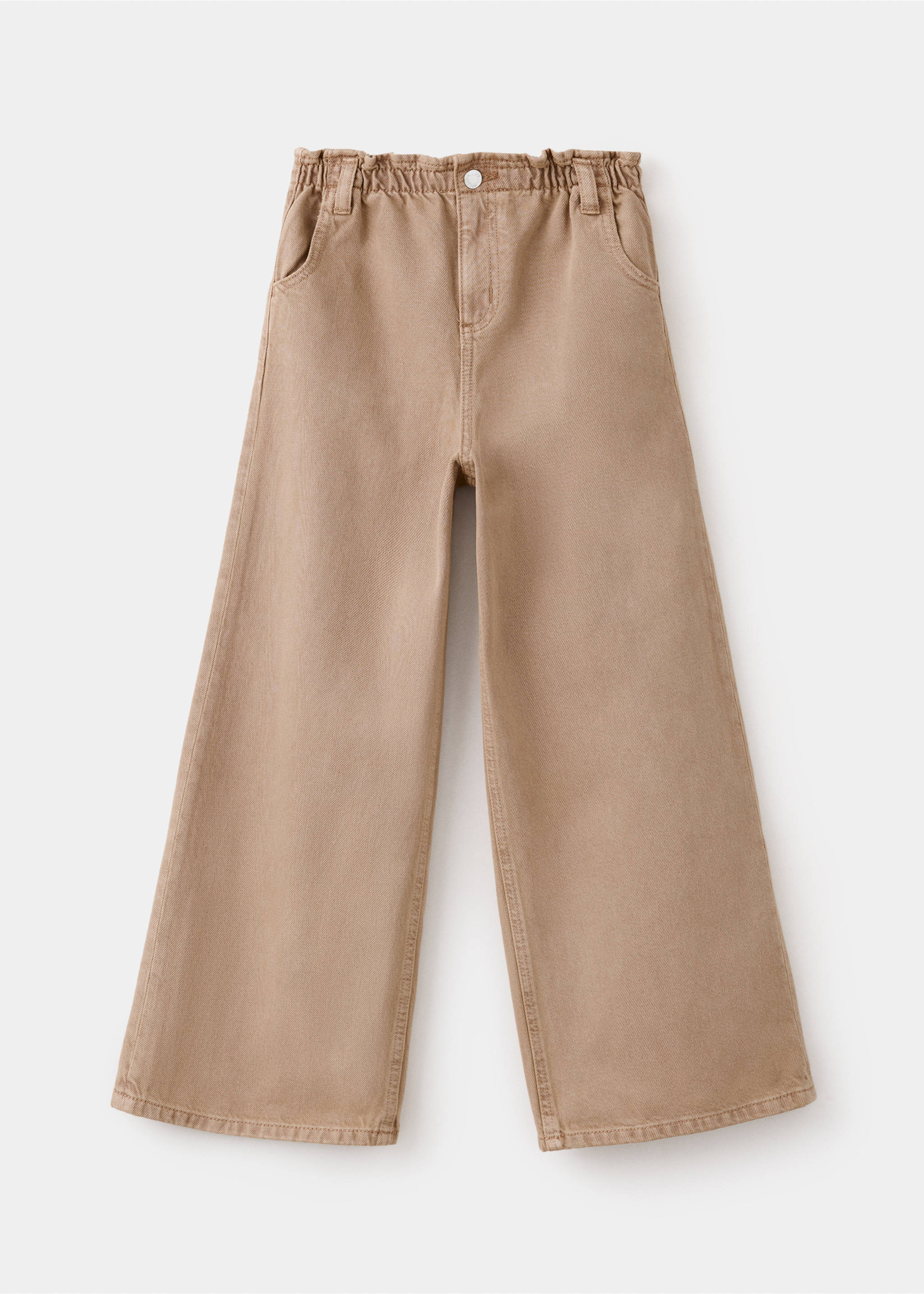 Wideleg jeans with elastic waist - Article without model, Medium Brown. Ref: 37012915-00.