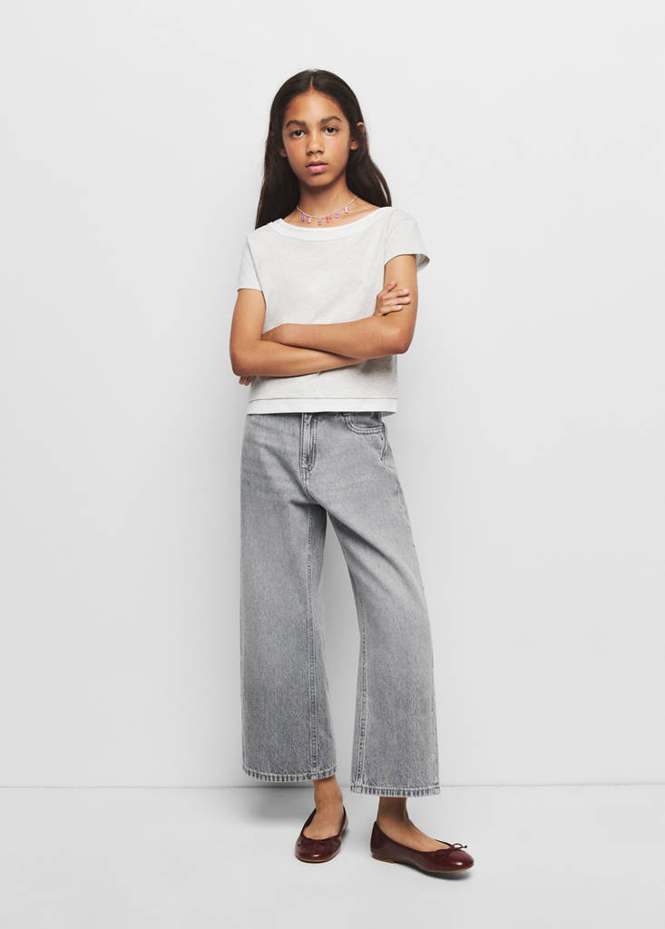 Studded culotte jeans — Denim Grey