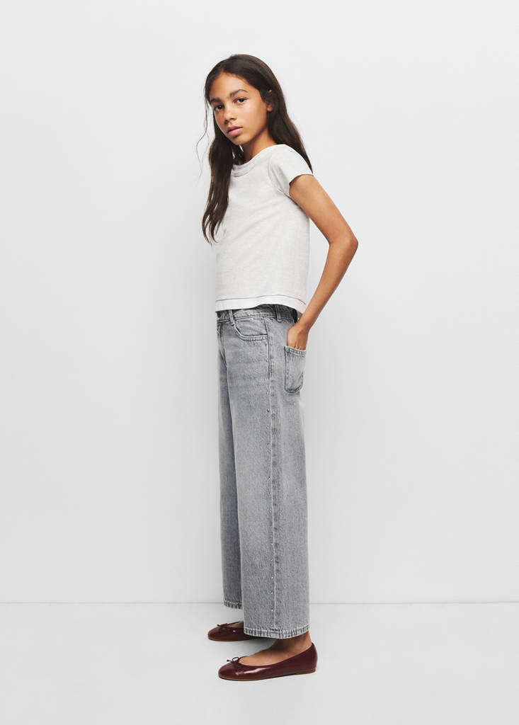 Studded culotte jeans — Denim Grey