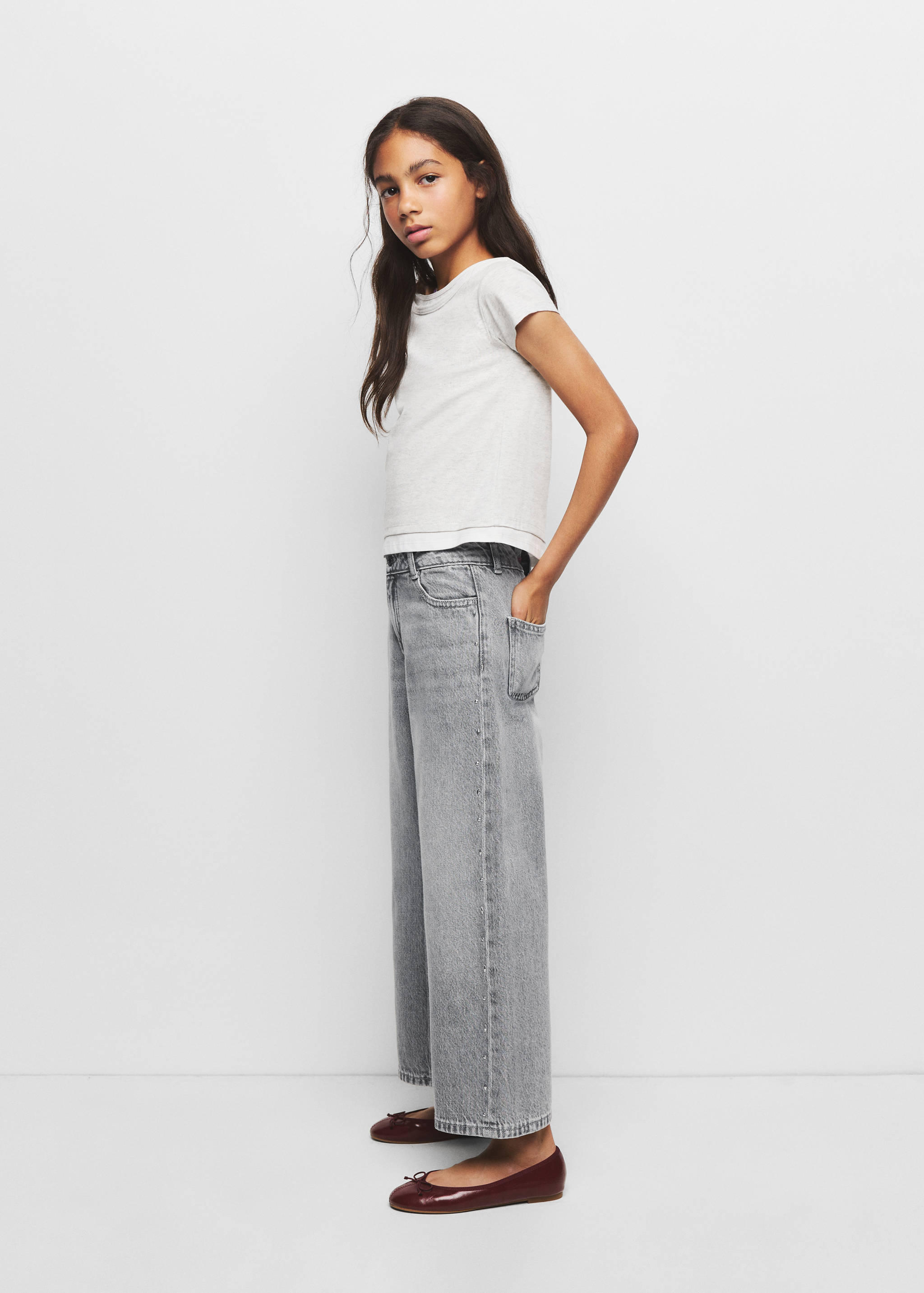 Studded culotte jeans - Medium plane