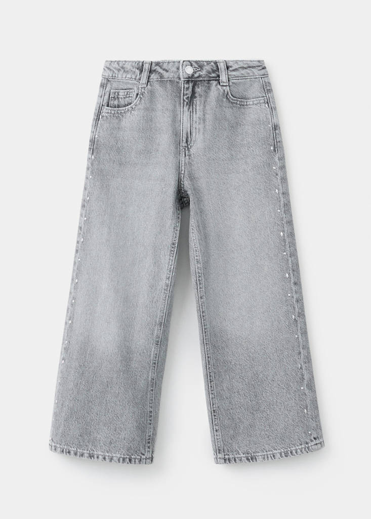 Studded culotte jeans — Denim Grey