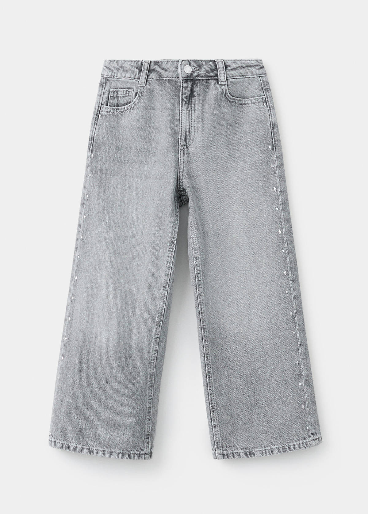 Studded culotte jeans — Denim Grey