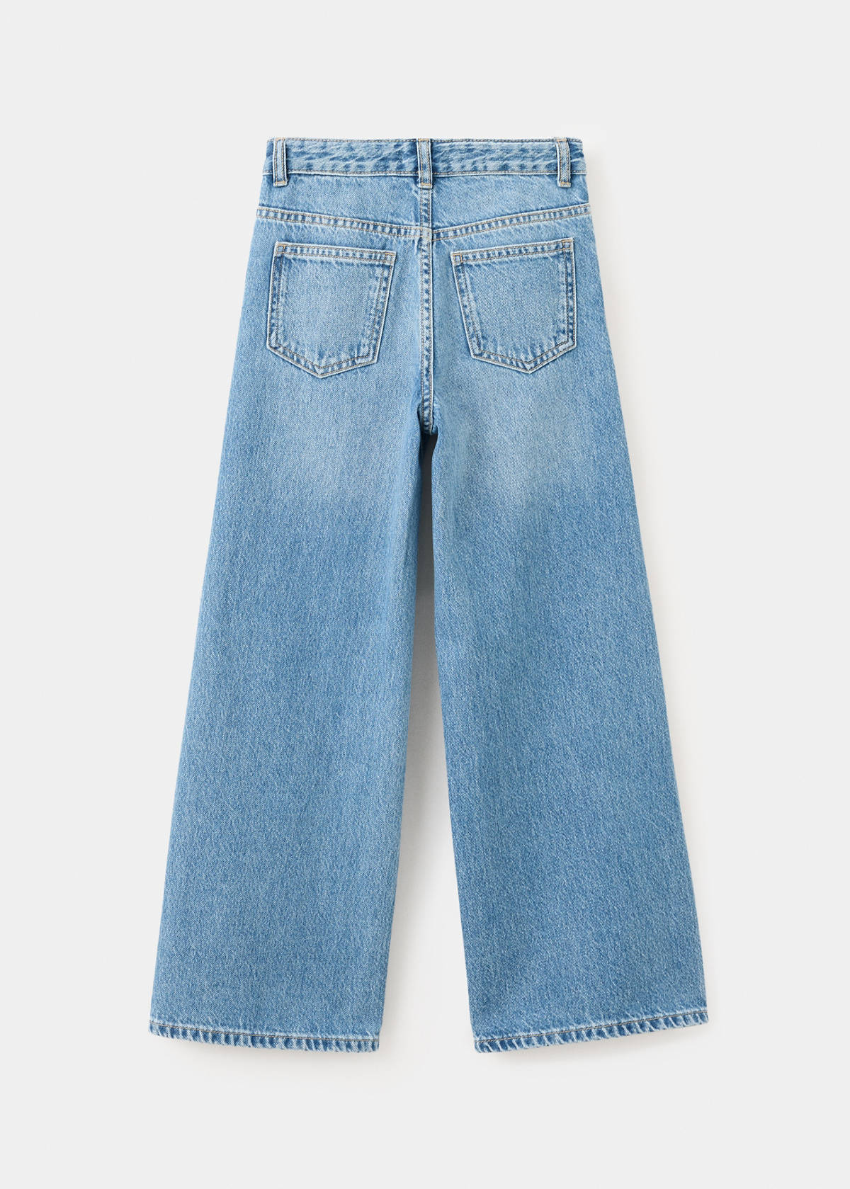 Wide leg jeans with rhinestones — Medium Blue