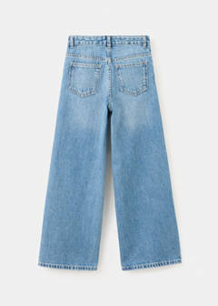 Wide leg jeans with rhinestones — Medium Blue 5