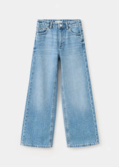 Wide leg jeans with rhinestones — Medium Blue 3
