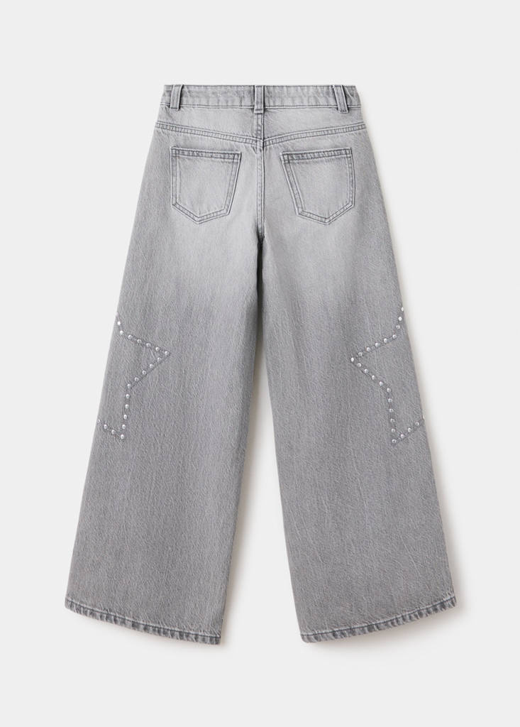 Wide leg star jeans — Denim Grey