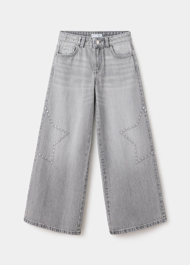 Wide leg star jeans — Denim Grey