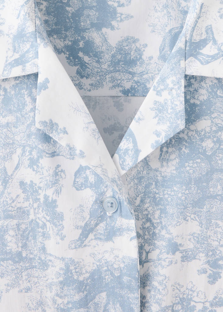 Printed cotton shirt — Blue