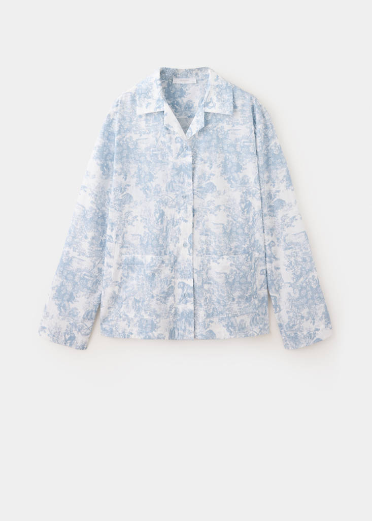 Printed cotton shirt — Blue