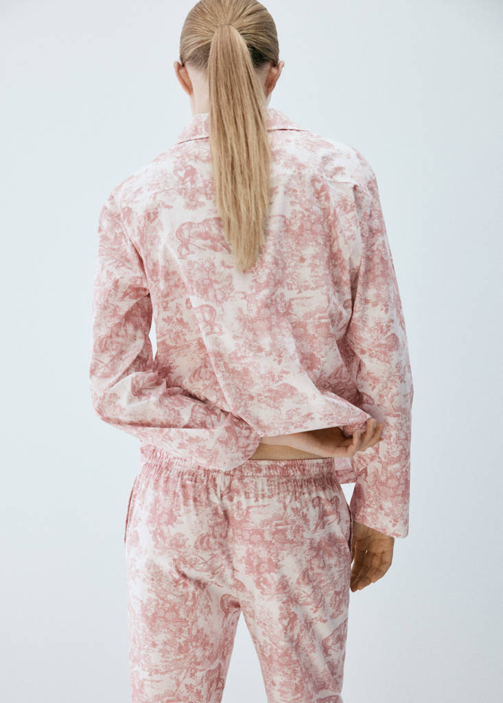 Printed cotton shirt — Pink