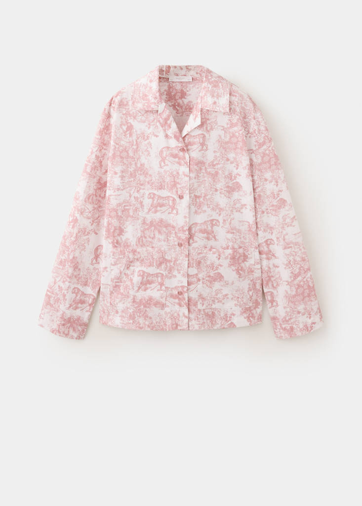 Printed cotton shirt — Pink