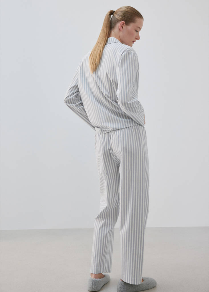 Striped cotton shirt — Blue