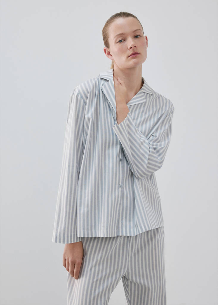 Striped cotton shirt — Blue