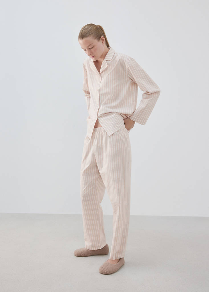 Striped cotton shirt — Pink