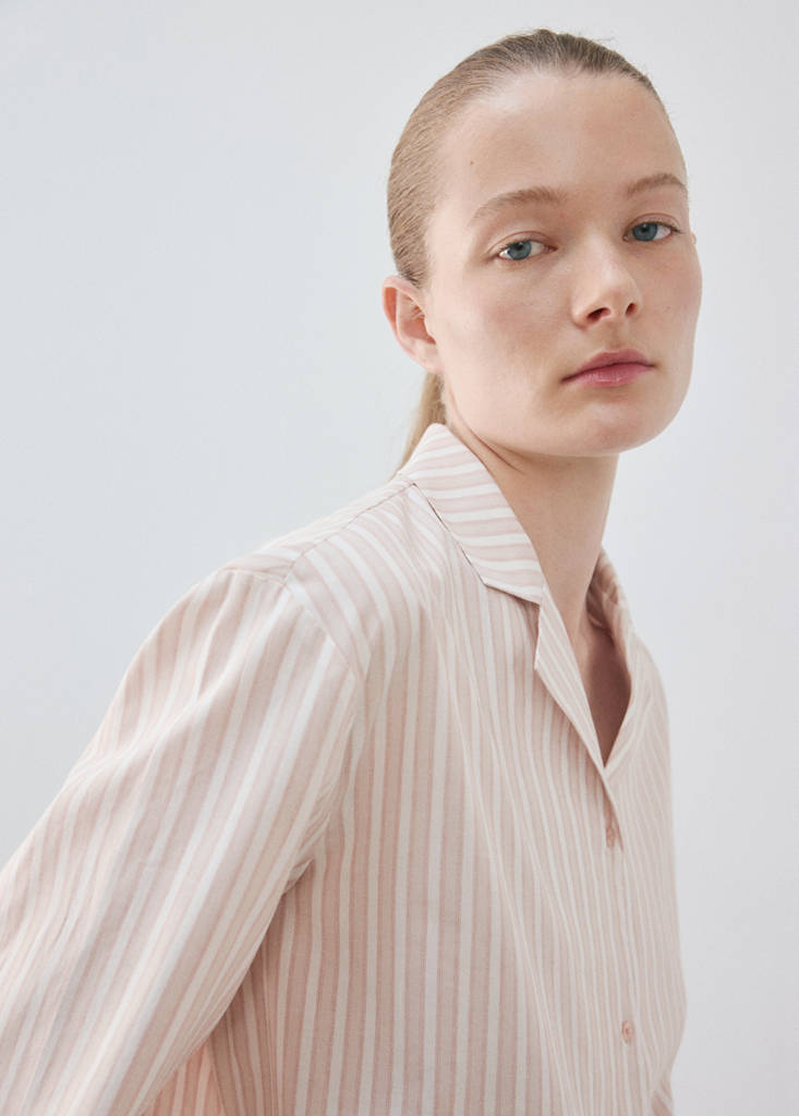 Striped cotton shirt — Pink