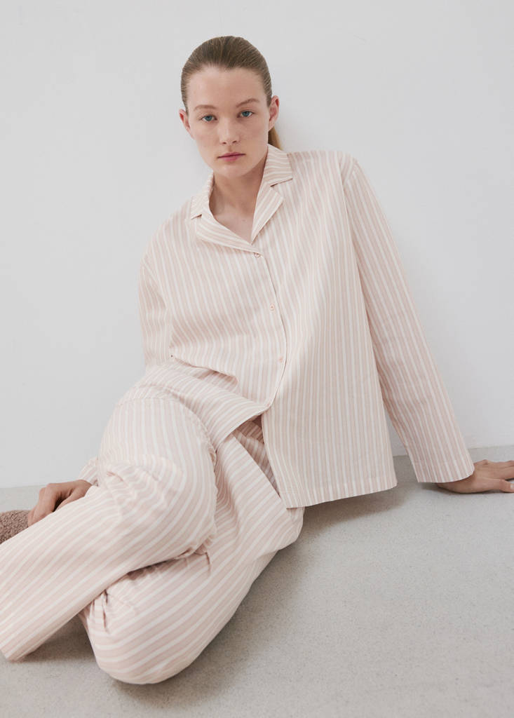 Striped cotton shirt — Pink