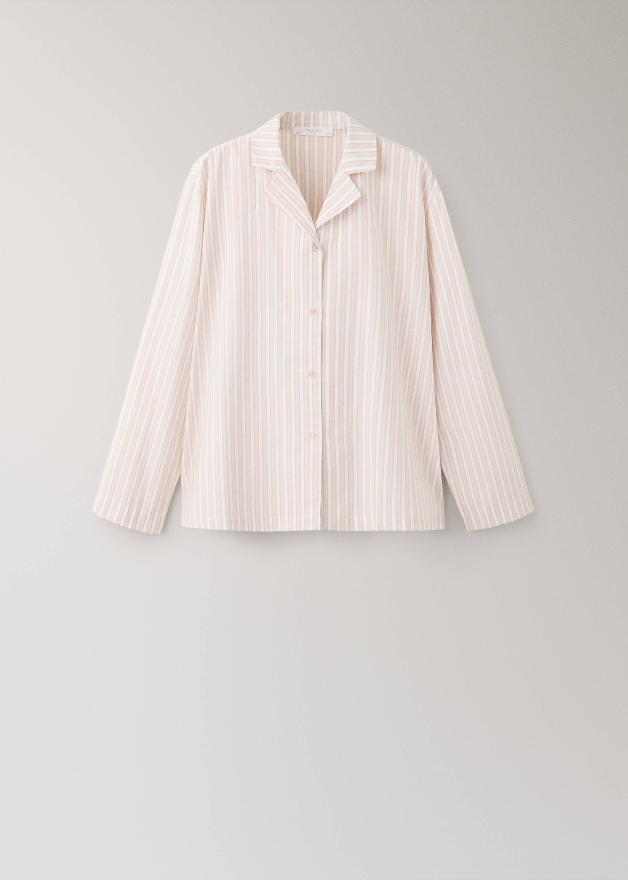 Striped cotton shirt - Article without model, Pink. Ref: 37012924-00.