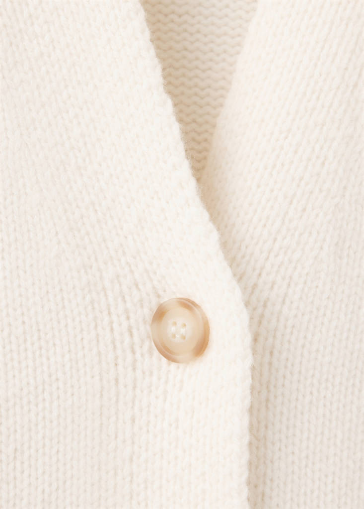 Oversized 100% wool cardigan — Ivory White