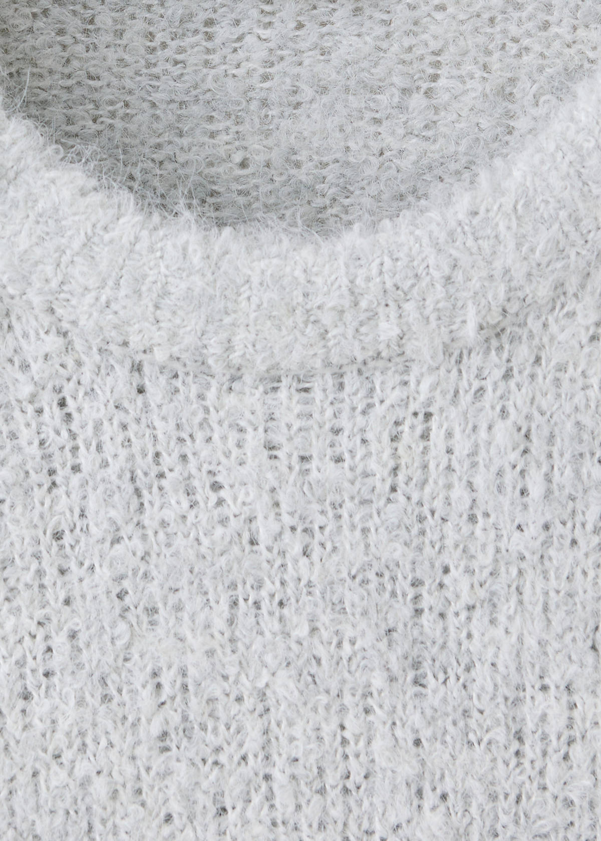 Round-neck bouclé sweater — Grey