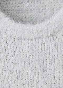 Round-neck bouclé sweater — Grey 7