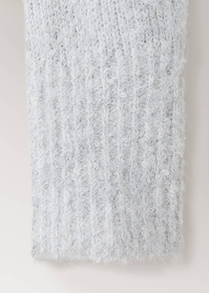 Round-neck bouclé sweater — Grey