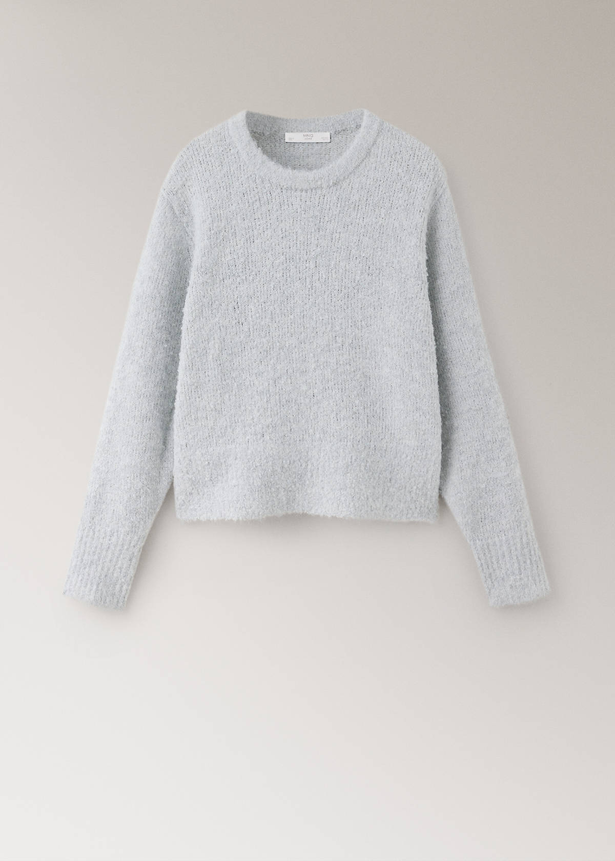 Round-neck bouclé sweater — Grey