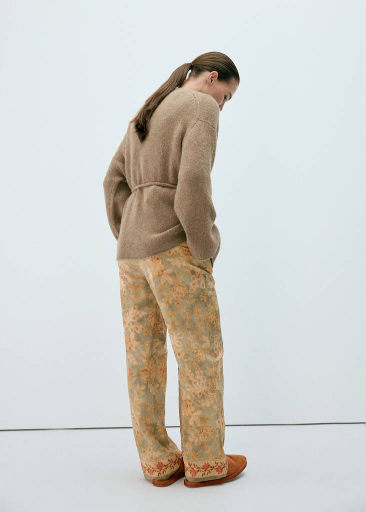 Wool-blend cardigan — Brown