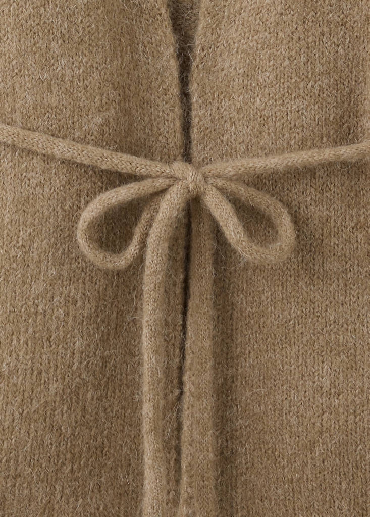 Wool-blend cardigan — Brown