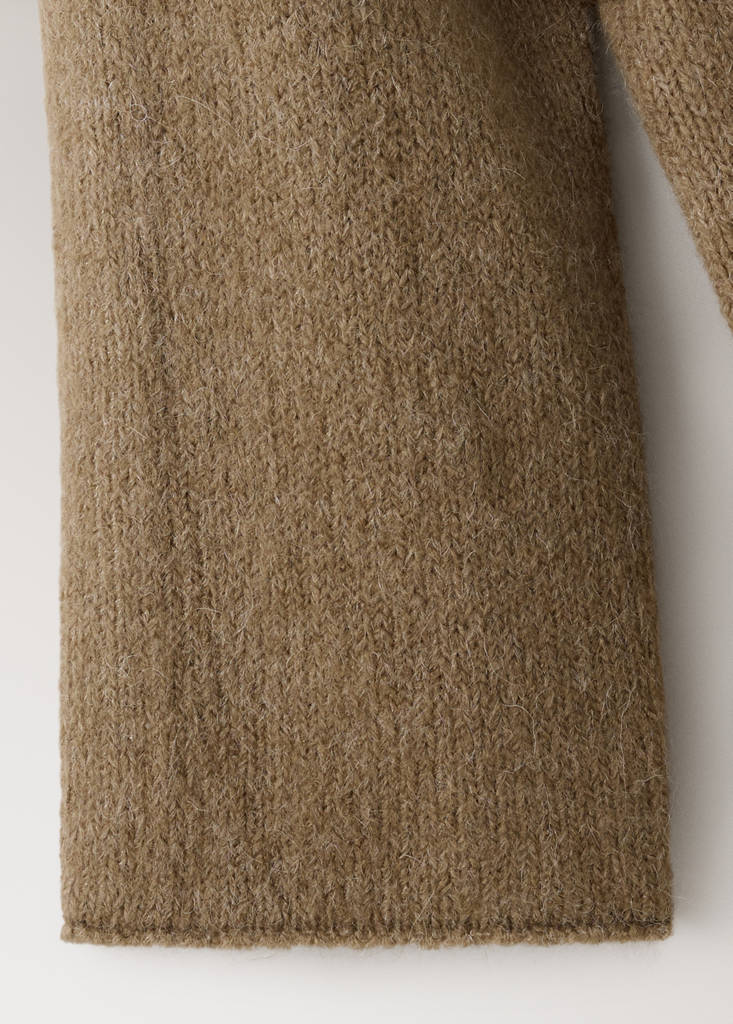 Wool-blend cardigan — Brown