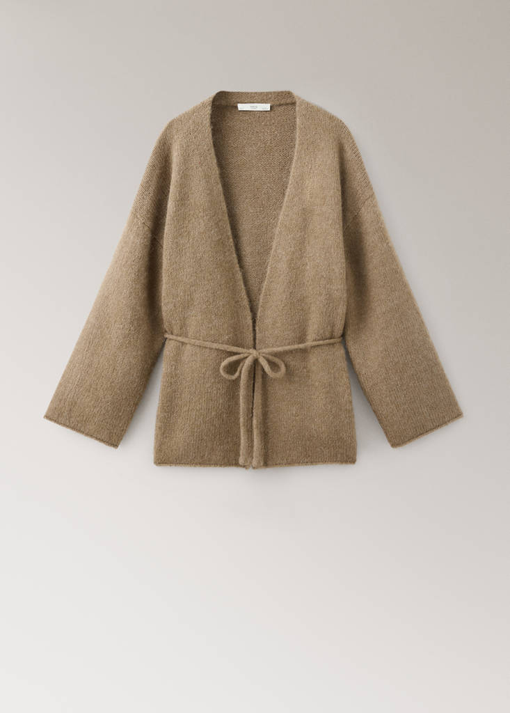 Wool-blend cardigan — Brown