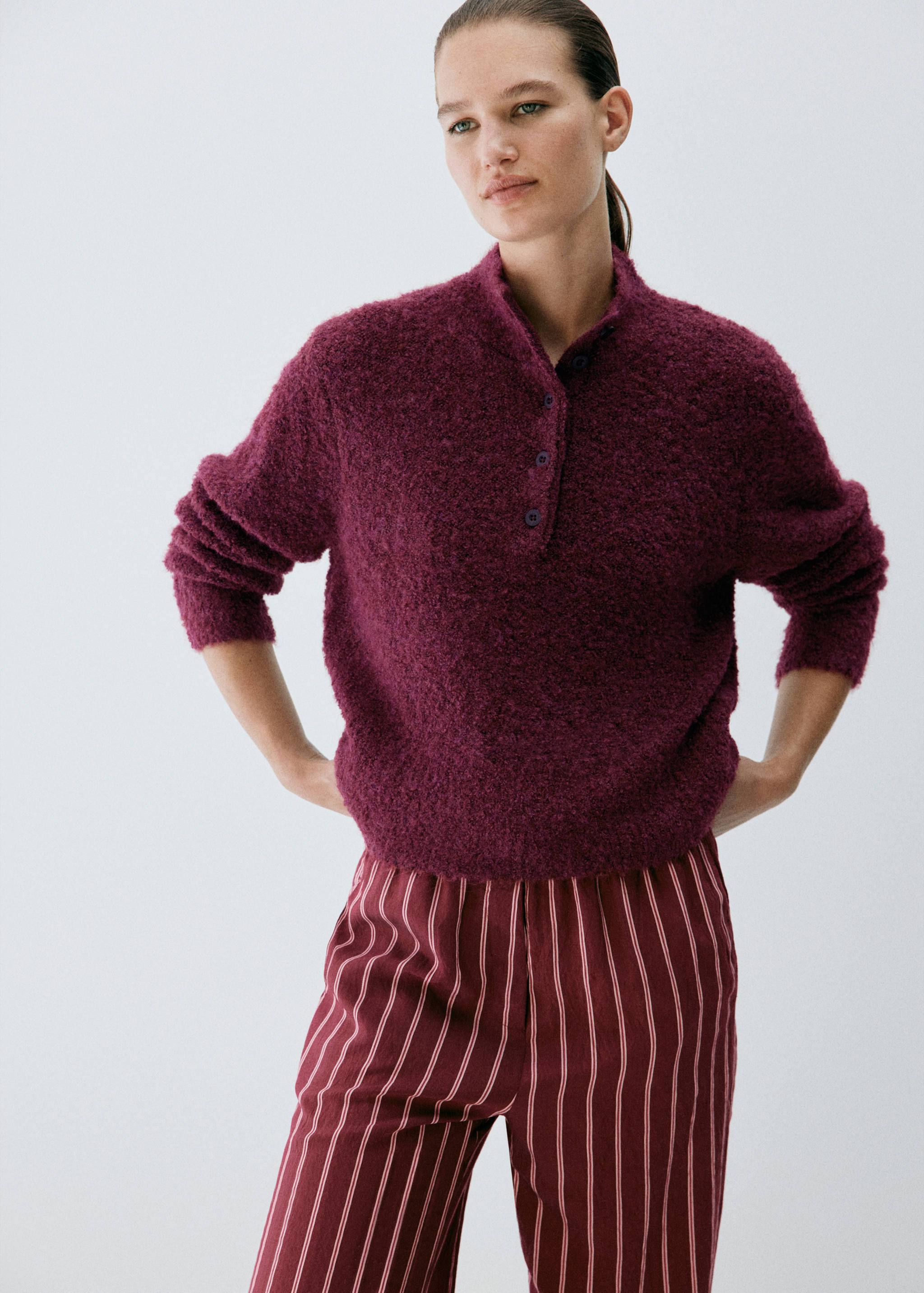 Bouclé wool sweater - Medium plane