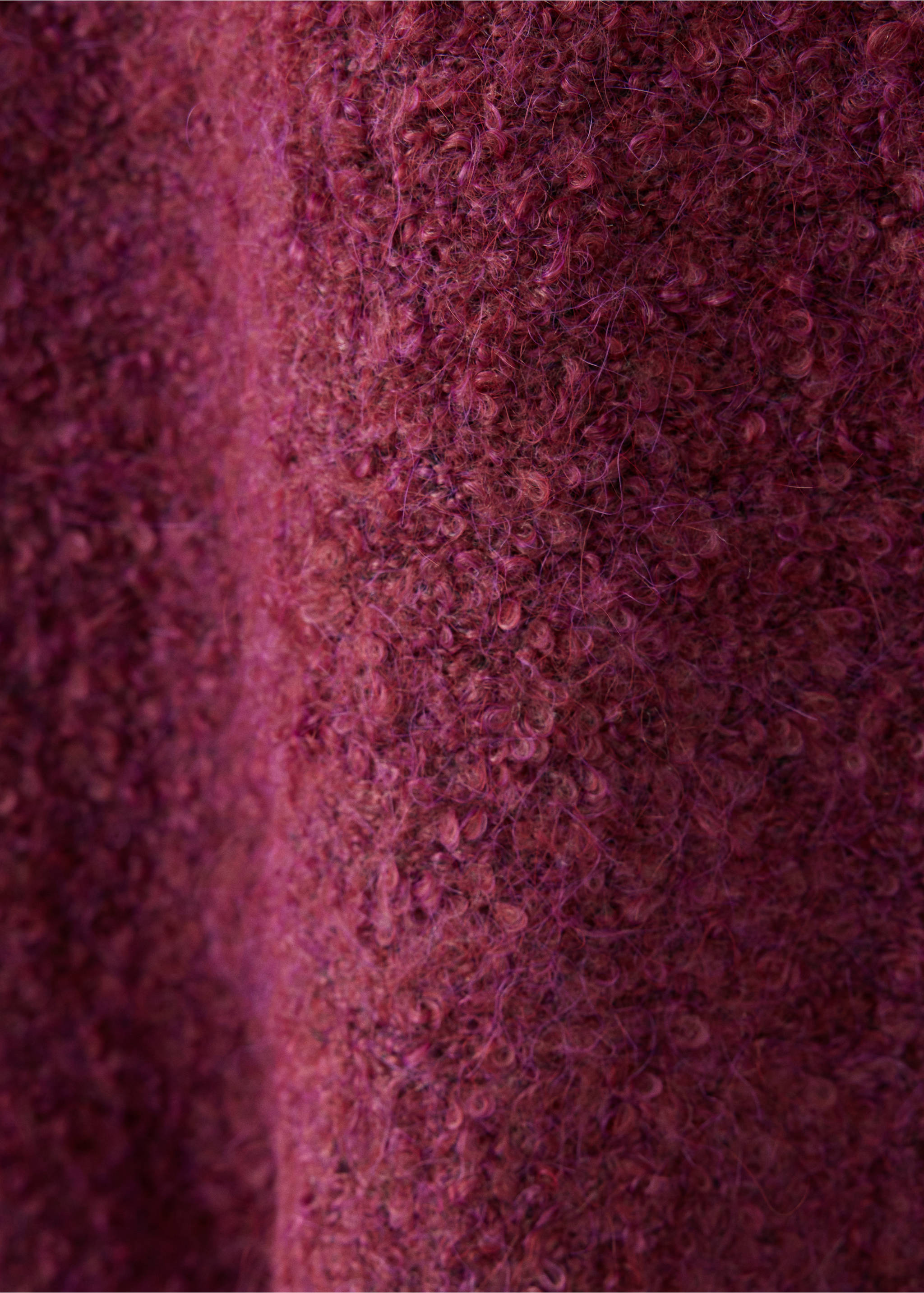 Bouclé wool sweater - Details of the article 0, Burgundy. Ref: 37012928-00.
